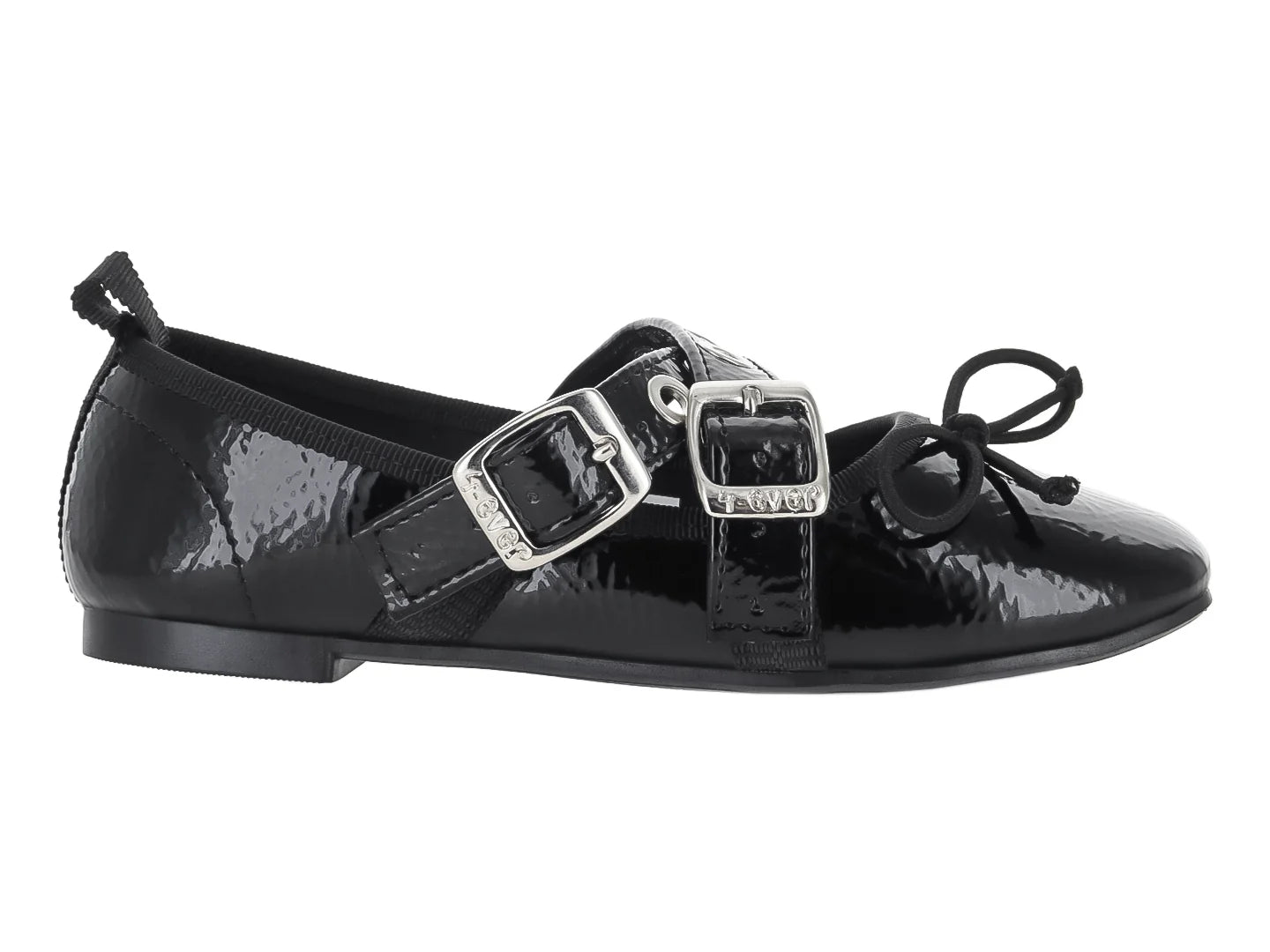 Zapatos Flats 4EVER Charol Negro para Niña