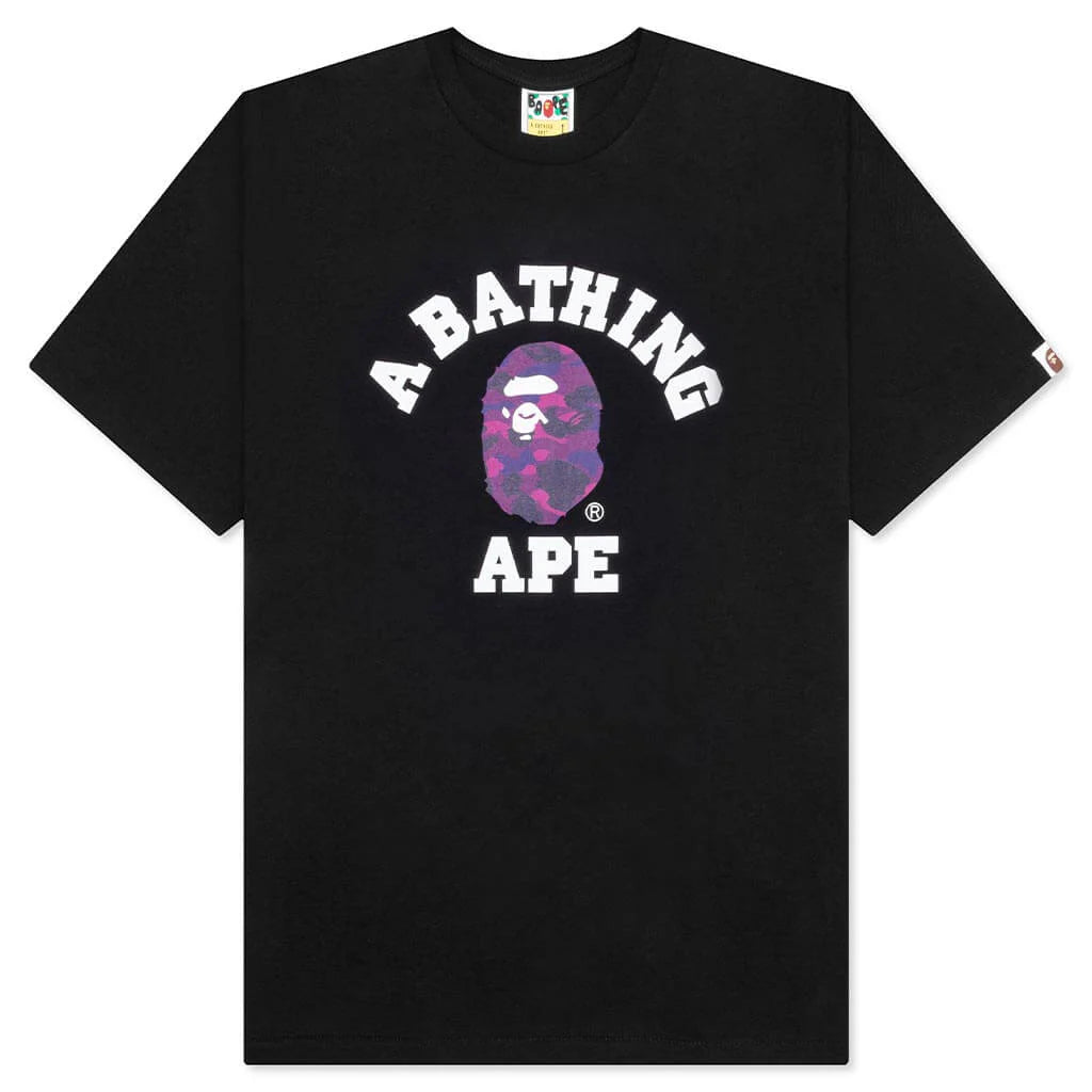 Color Camo College Tee Black Purple