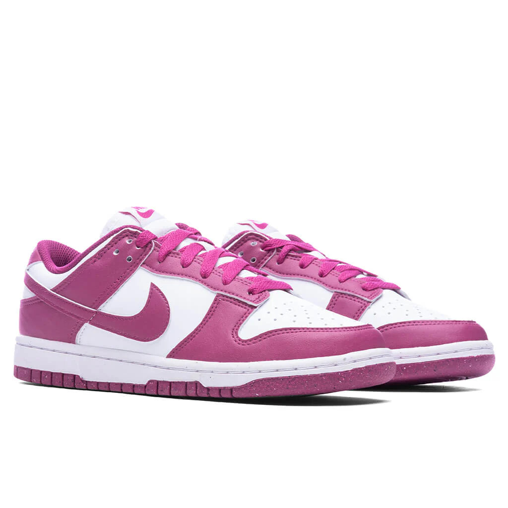 Dunk Low Womens White Hot Fuchsia