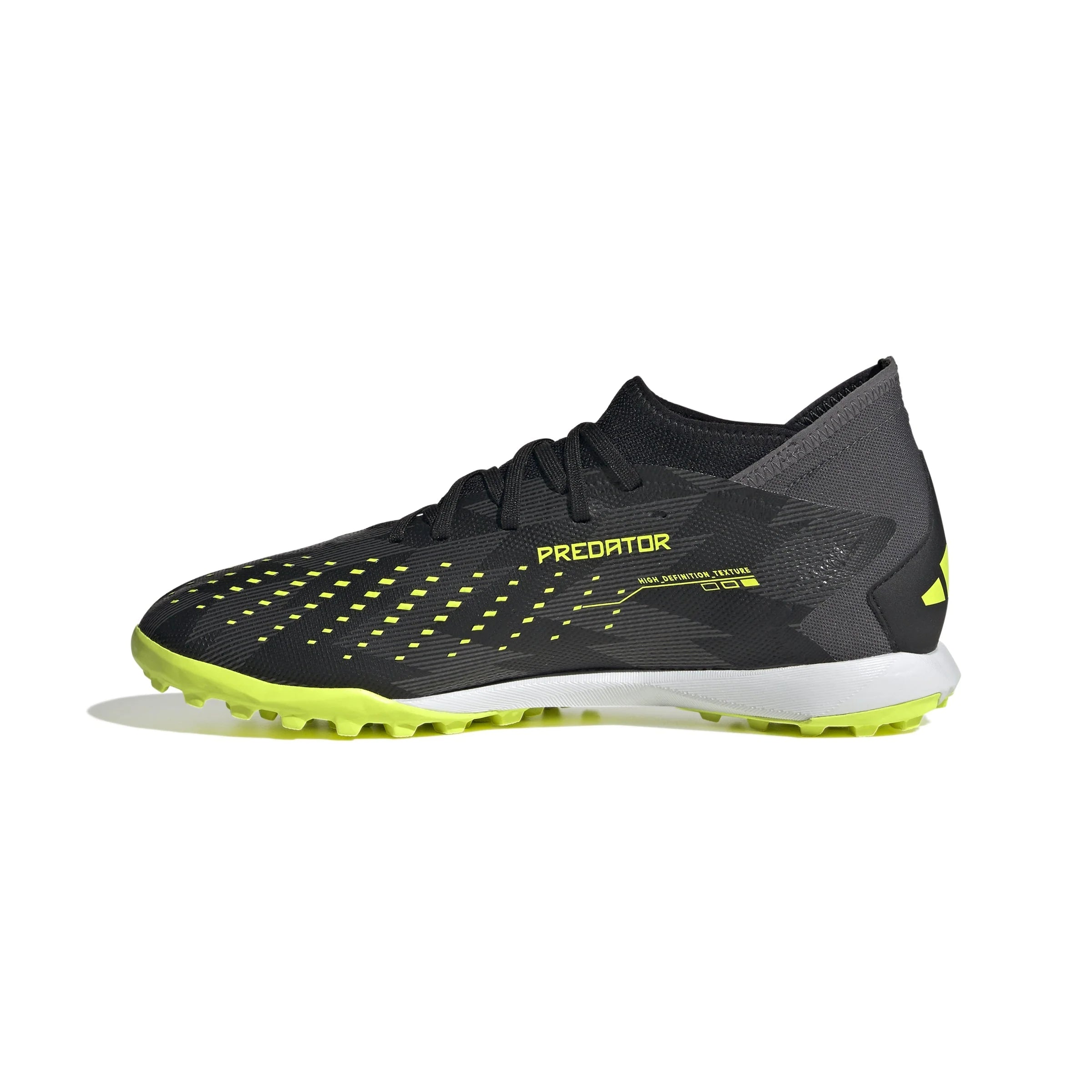 adidas Predator Accuracy Injection3 TF Turf Soccer Cleats Black Solar Yellow Grey Five
