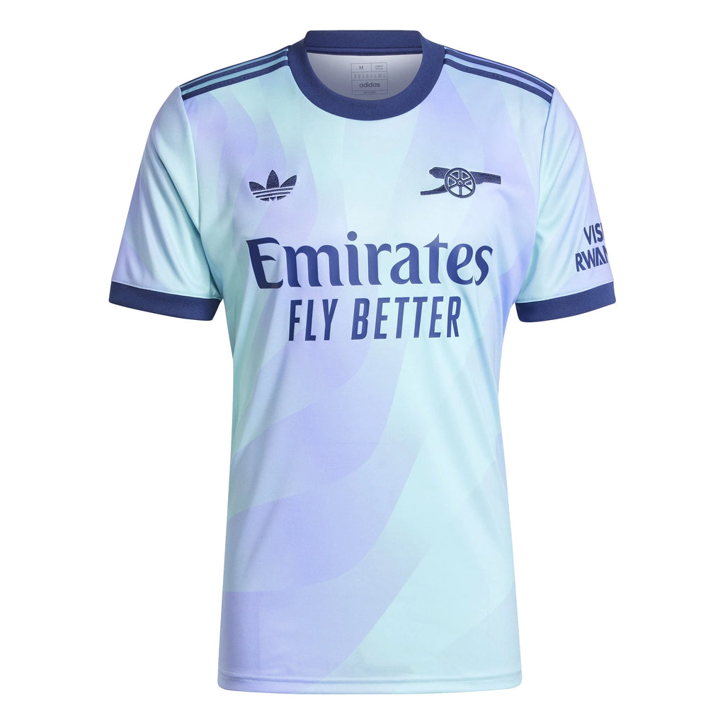 adidas Mens Arsenal Third Jersey 24 25 Aqua Purple