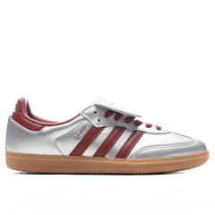 Womens Samba Long Tongue Silver Metallic Preloved Ruby Gum