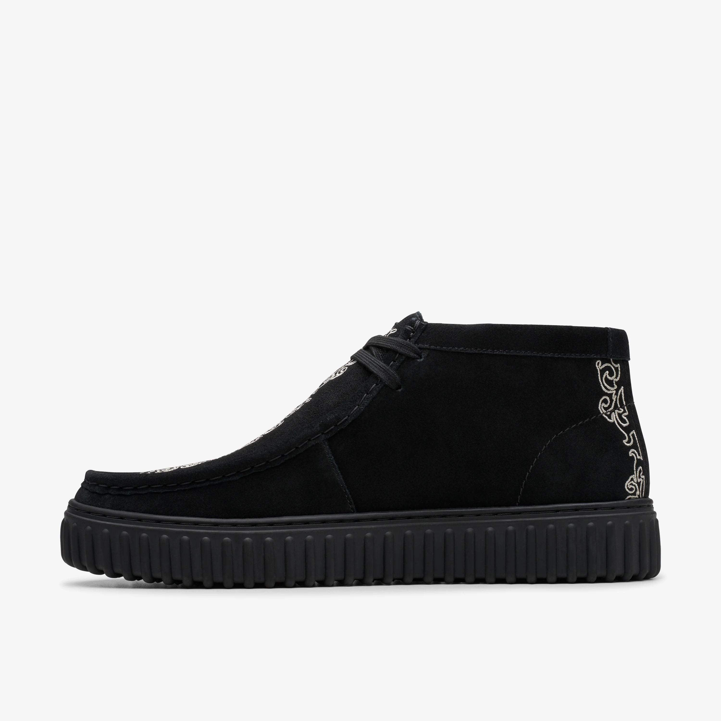 CLARKS X PLEASURES TORNHILL WOVEN BLACK SUEDE