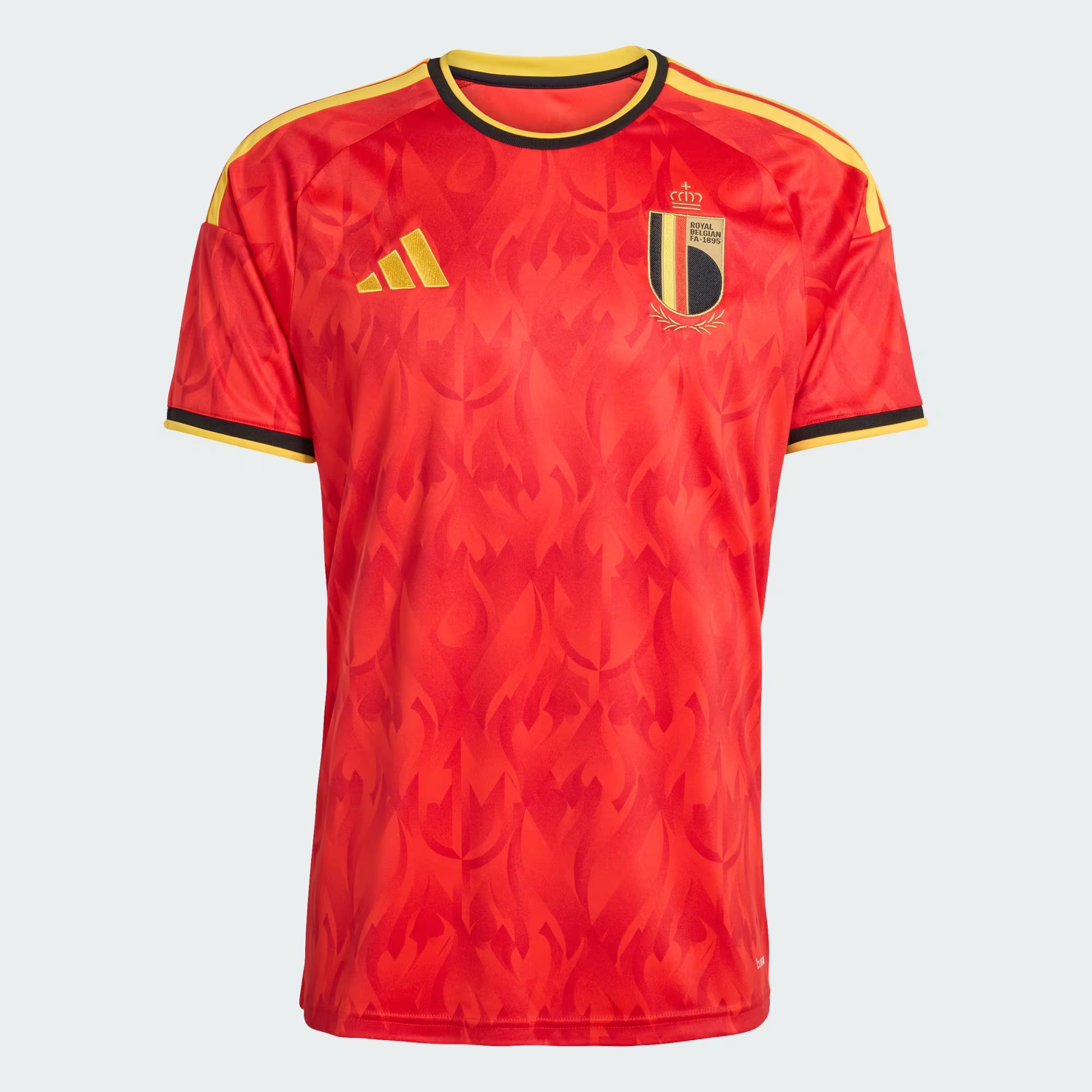 adidas Belgium Home Mens Soccer Jersey 26 Red Gold