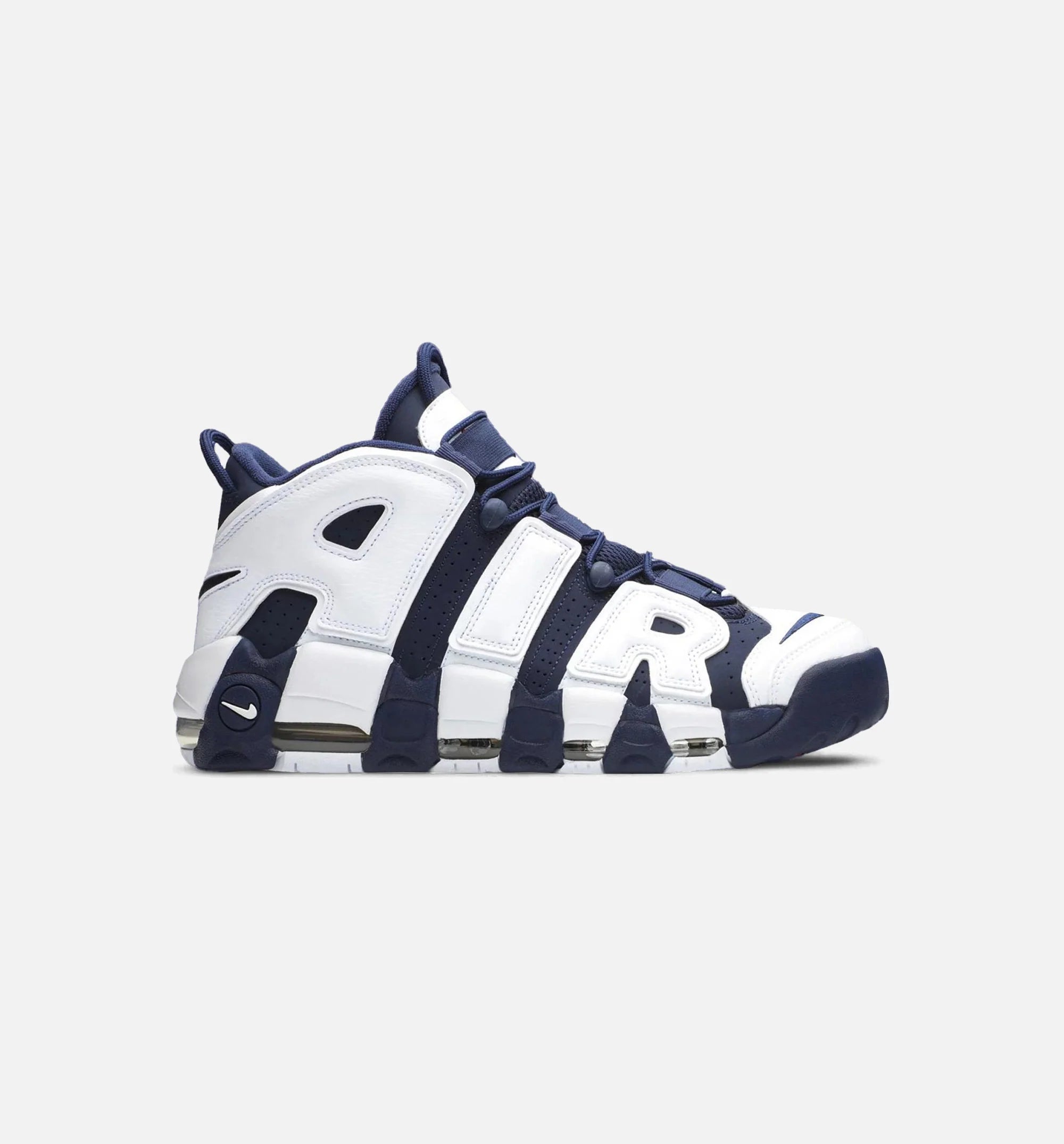 Air More Uptempo 96 Mens Lifestyle Shoe White Midnight Navy Metallic Gold
