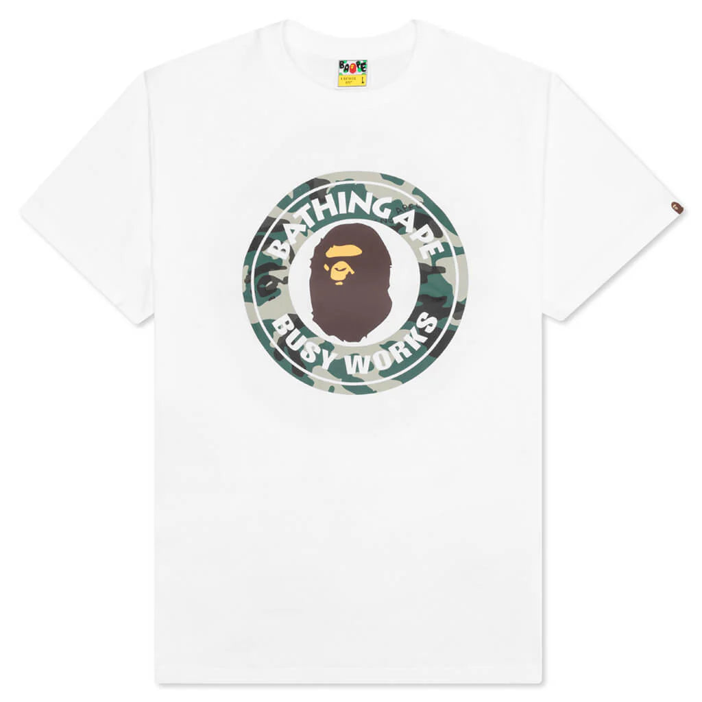 Woodland Camo Busy Works Tee White