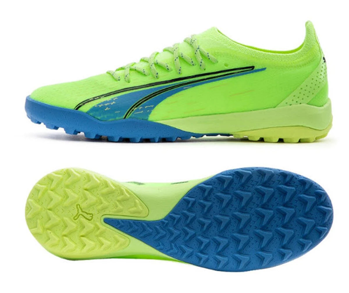 PUMA Ultra Ultimate Cage Turf Soccer Cleats Fizzy Light Parisian Night Blue Glimmer