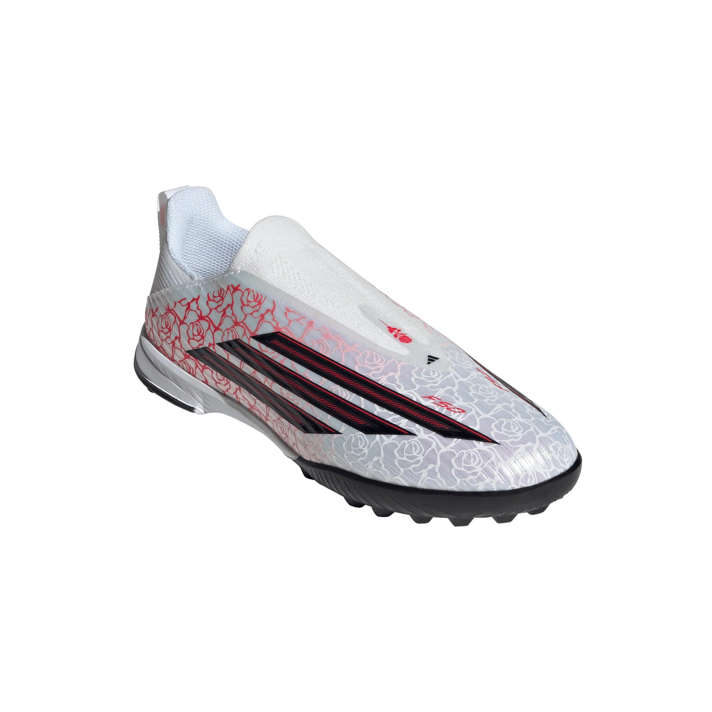 adidas F50 League Laceless TF Turf Youth Soccer Cleats White Black Red