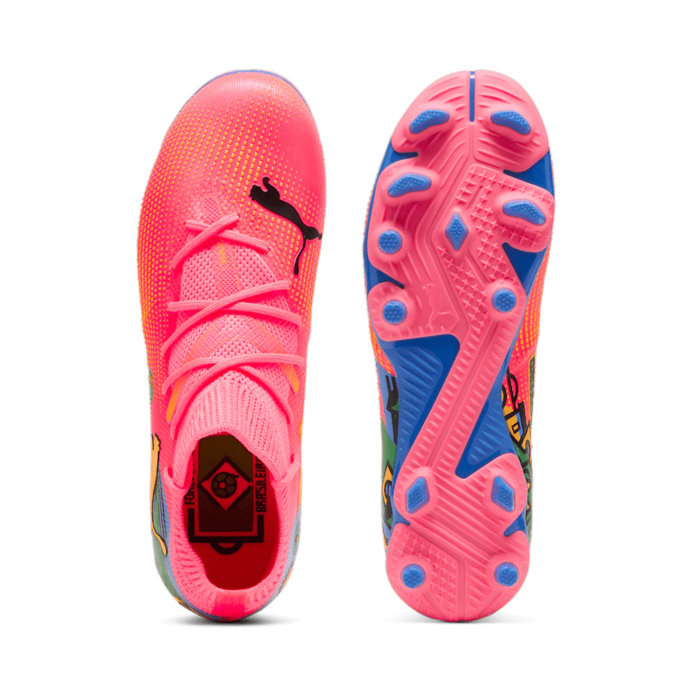 PUMA Future 7 Match Neymar JR FG AG Junior Soccer Cleats Sunset Glow Black