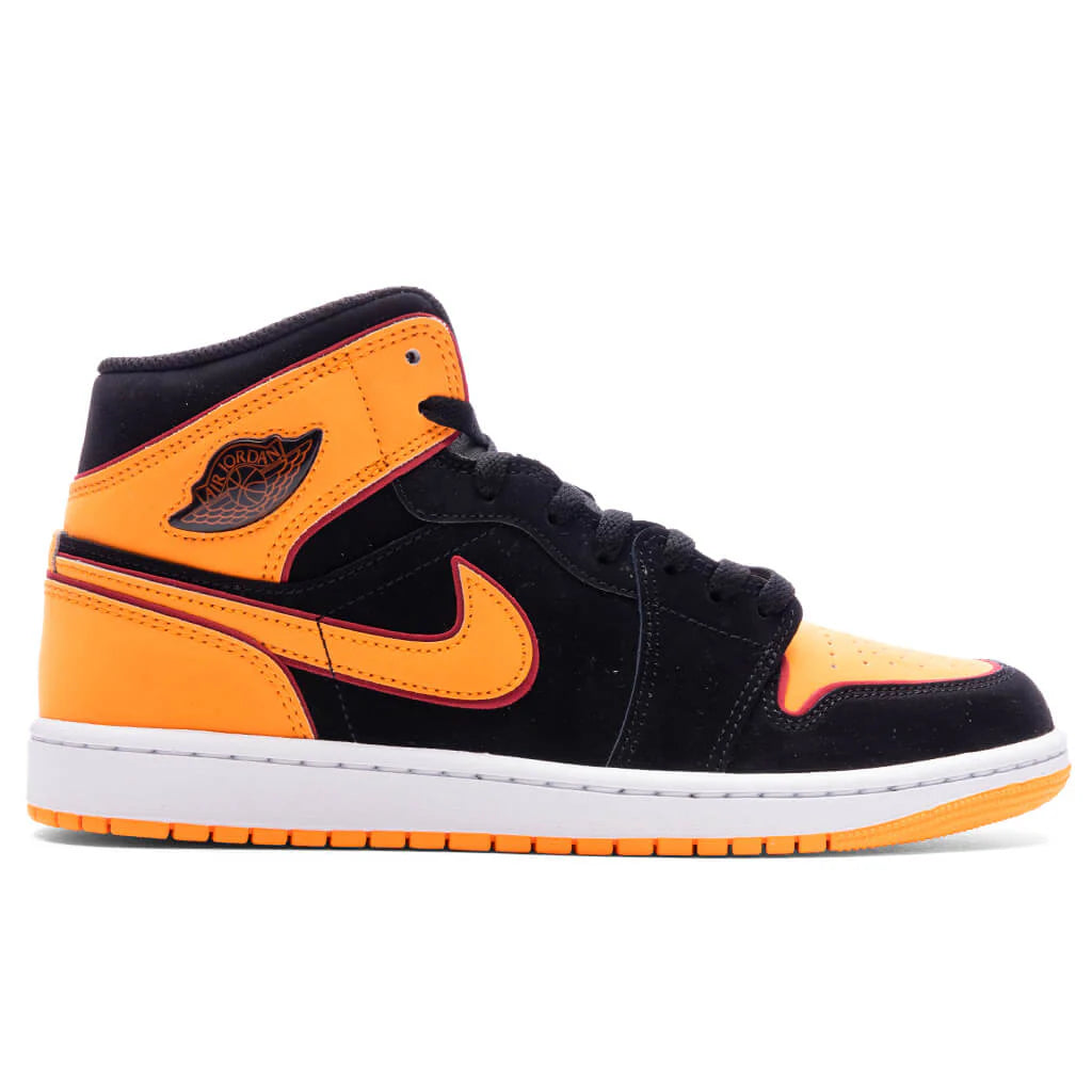 Air Jordan 1 Mid SE Black Vivid Orange Cardinal Red