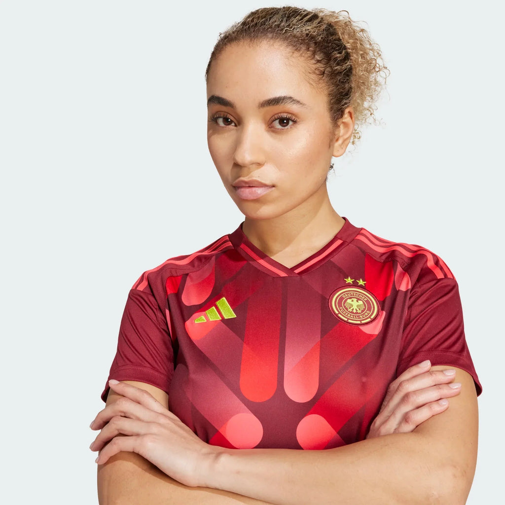 adidas Womens Germany Womens Team Away Jersey 25 Burgundy