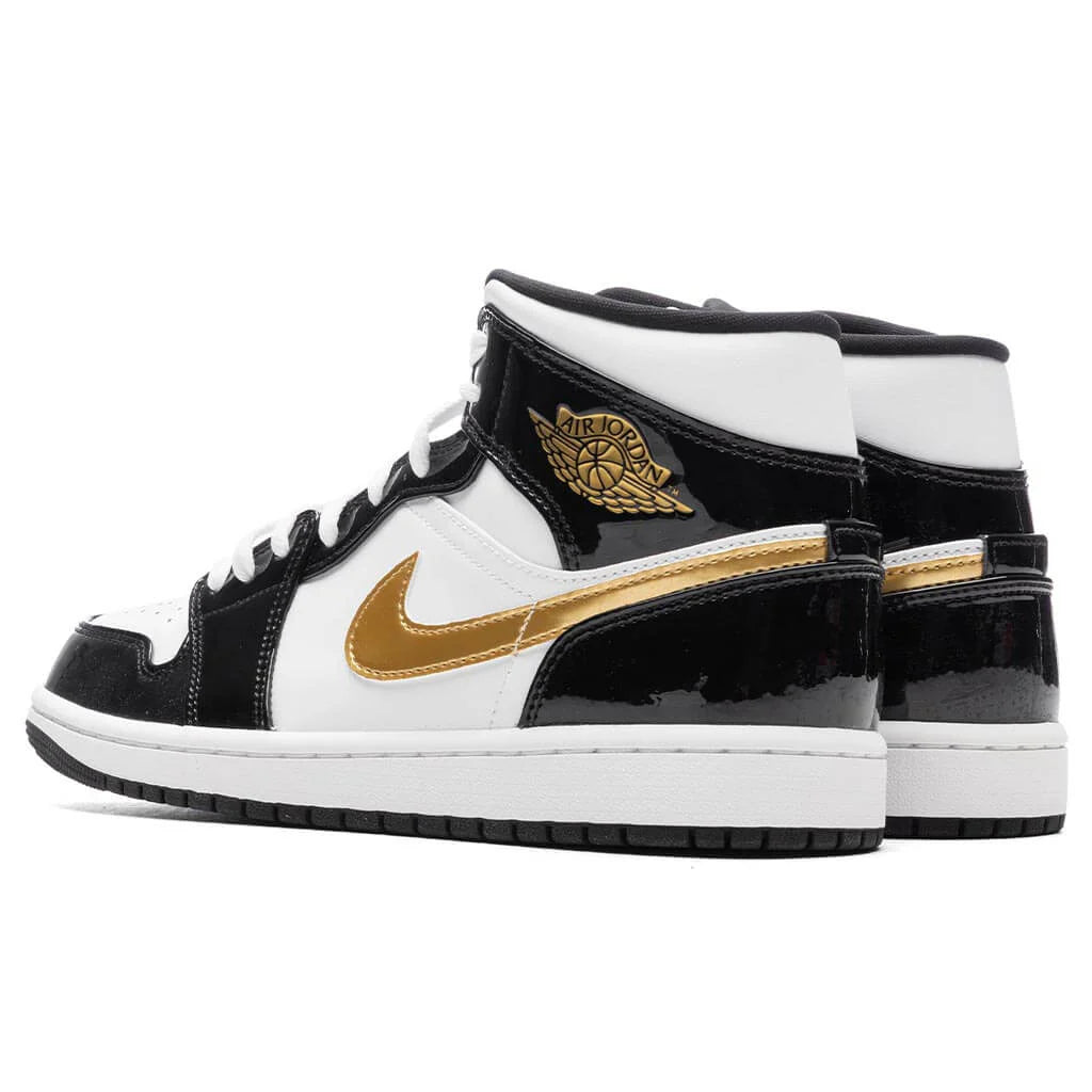 Air Jordan 1 Mid SE Black Metallic Gold White