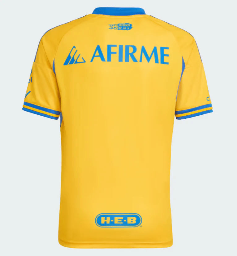 adidas Tigres UANL Home Youth Soccer Jersey 25 26 Gold Blue