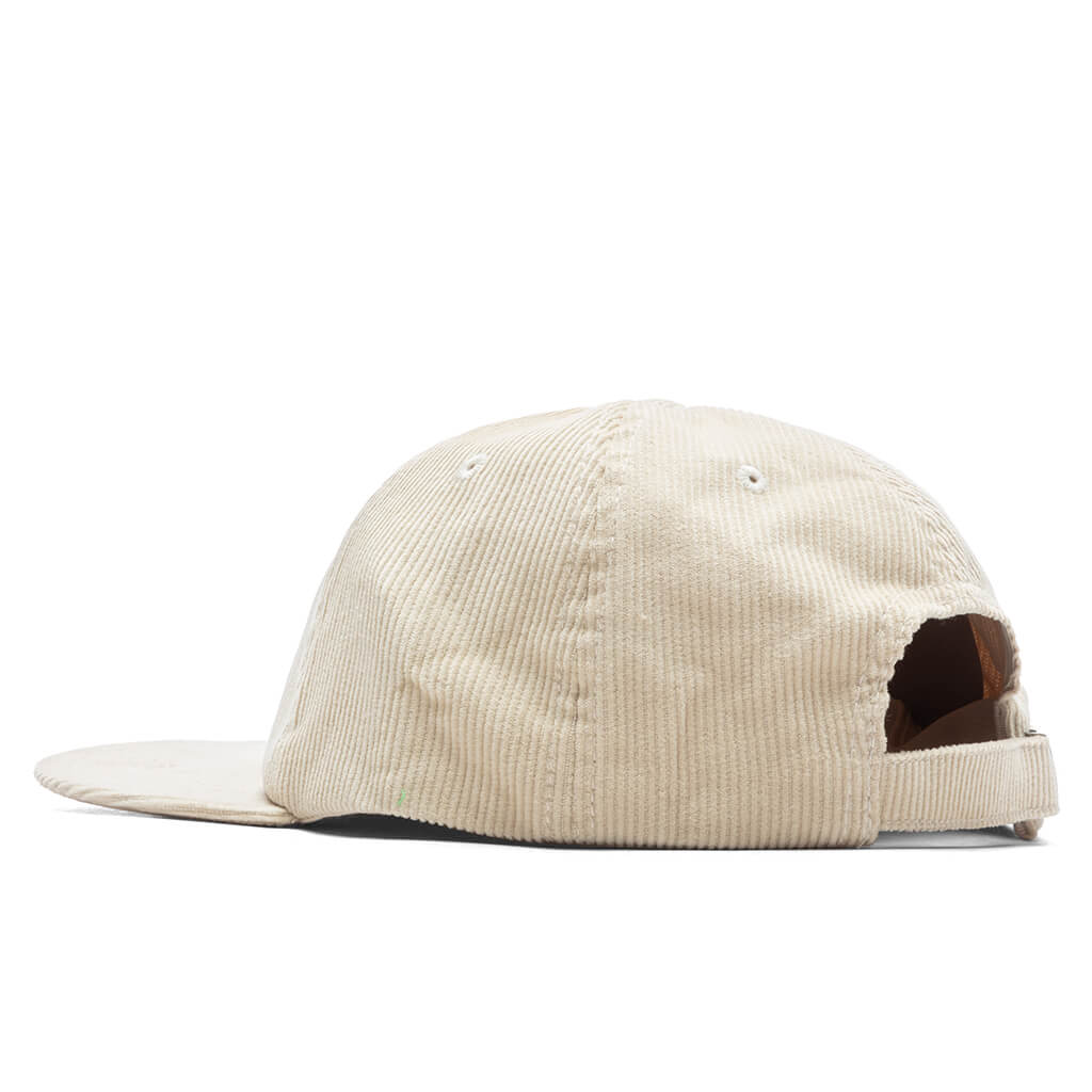 6 Panel Corduroy Cap White