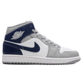 Air Jordan 1 Mid White Midnight Navy Wolf Grey