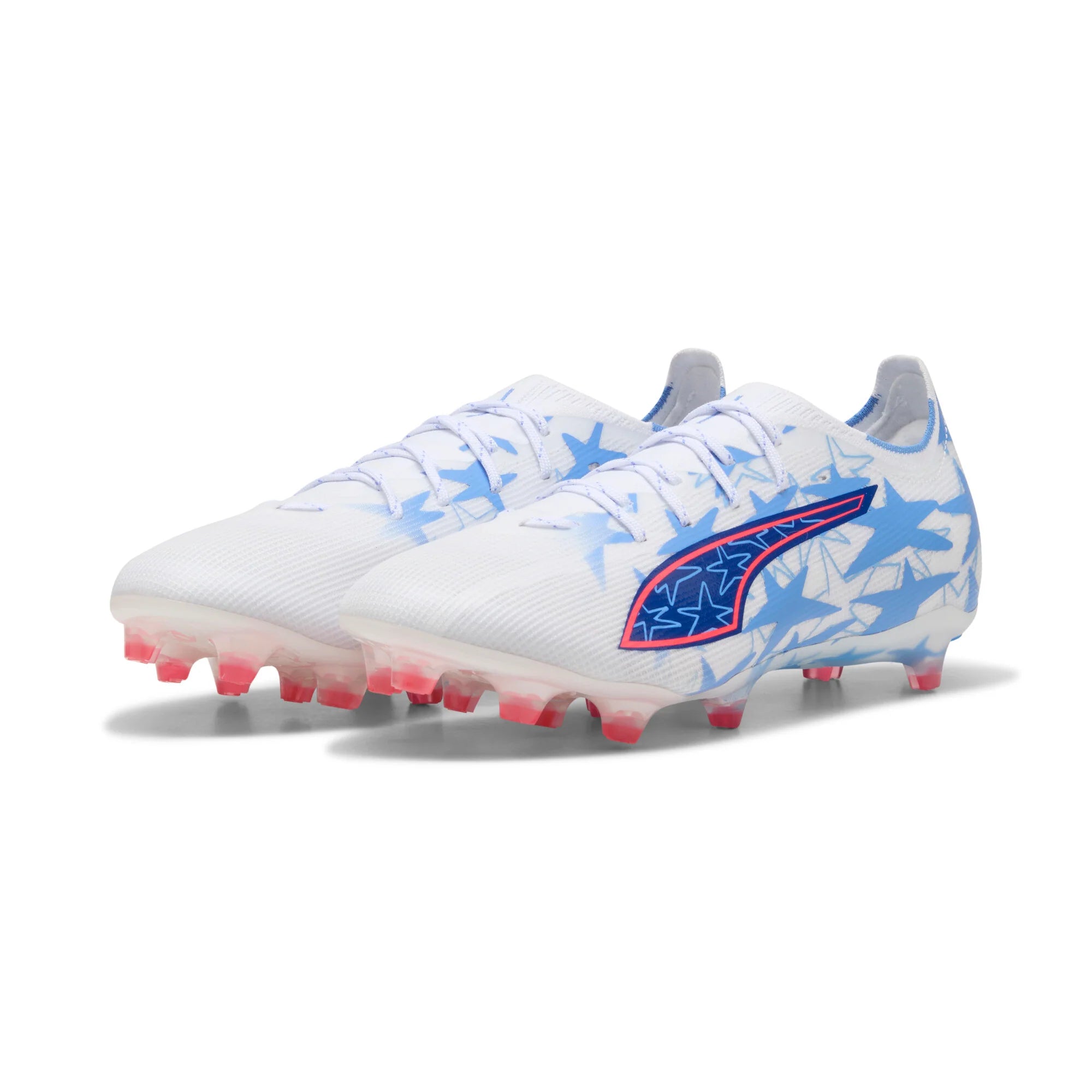 PUMA Ultra 6 Match KidSuper X CP FG AG Firm Ground Artificial Ground Mens Soccer Cleats White Pink Blue