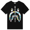 Kids New Multi Camo Shark Tee Black
