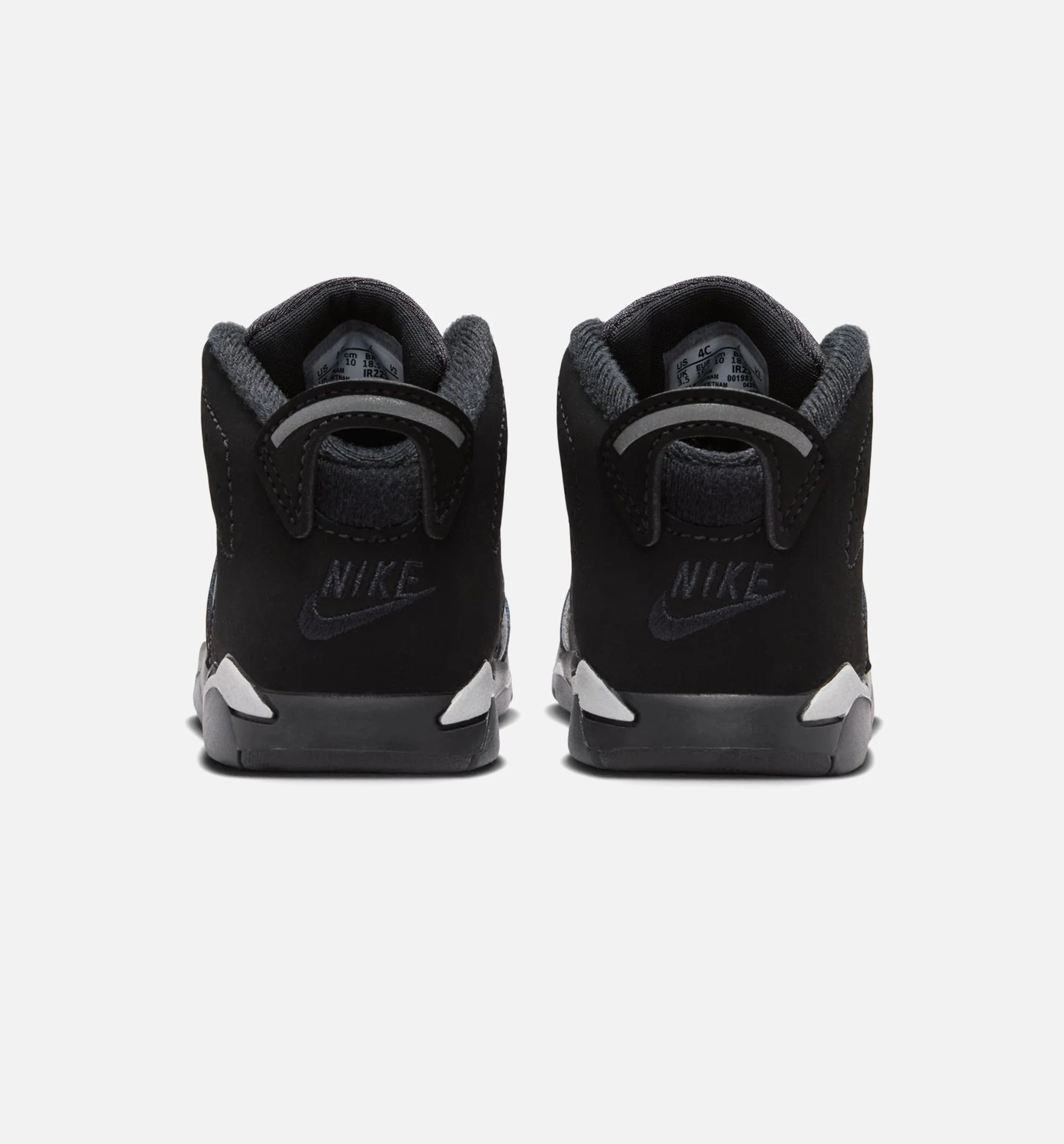 Air Jordan 6 Retro Cap Gown Infant Toddler Lifestyle Shoe Black Reflective Silver Black Free Shipping