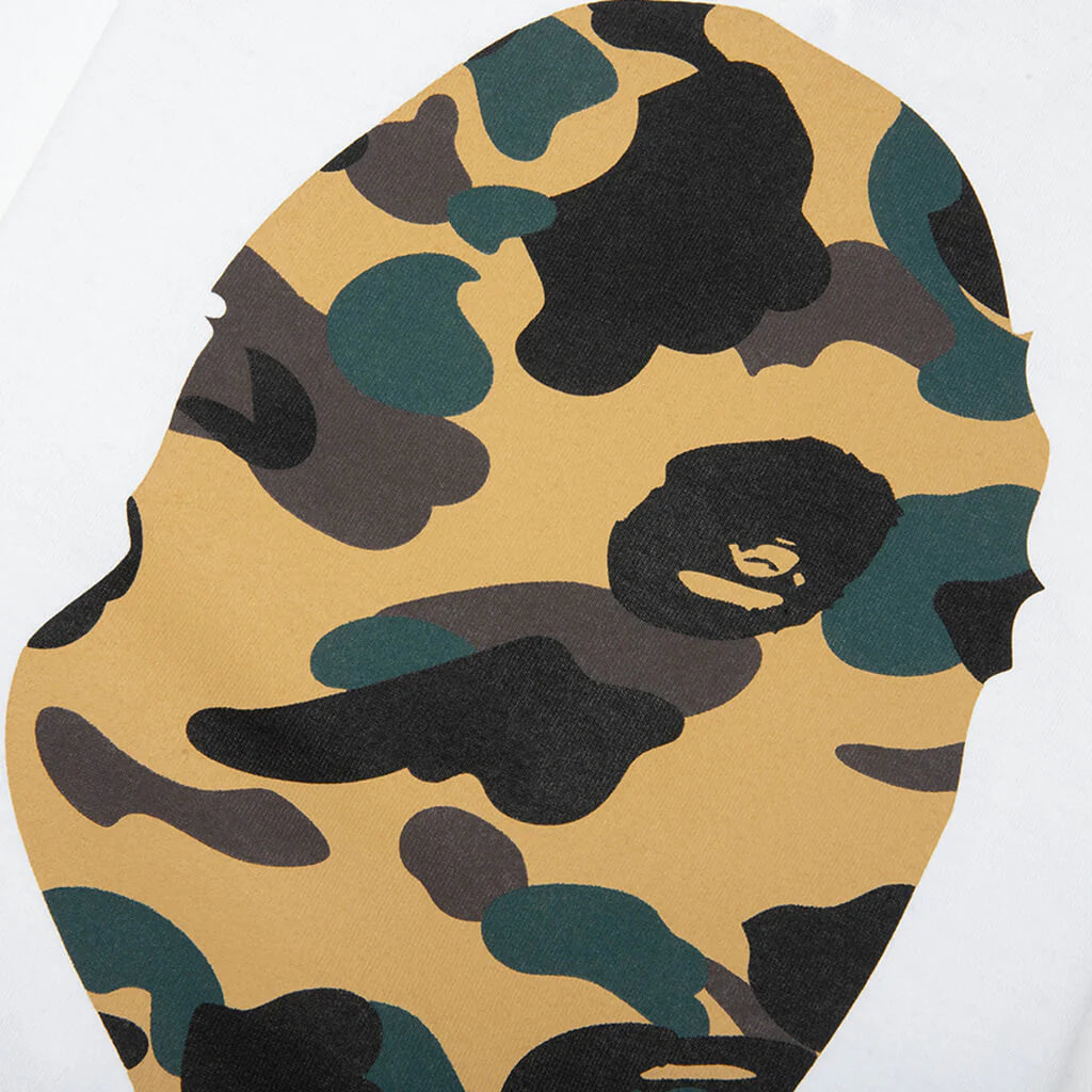 Kids 1st Camo Big Ape Head L S Tee White Yellow