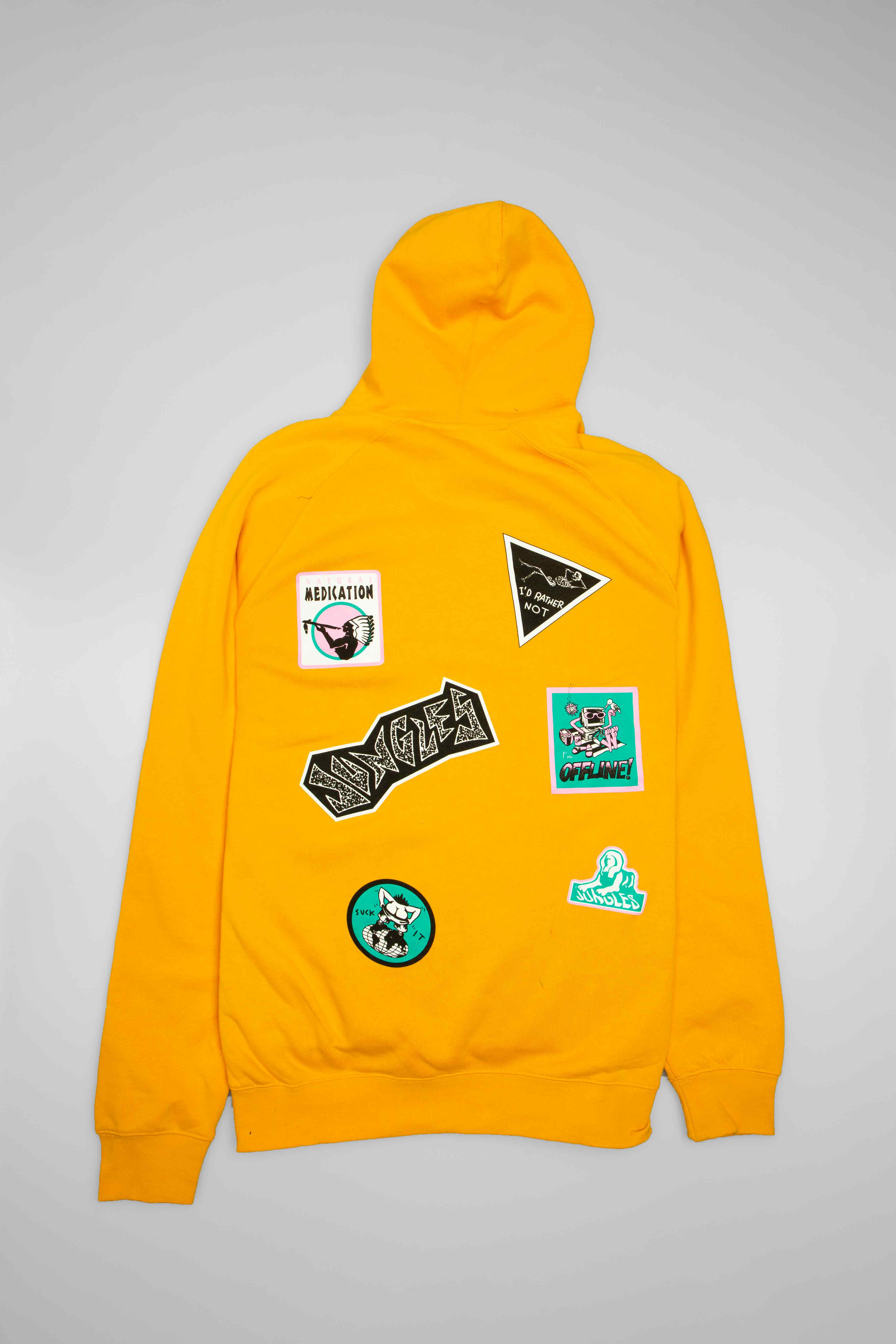 Sticker Slap Mens Hoodie Black Overdye Black