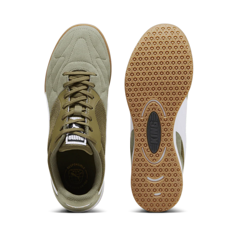 PUMA King Top IT Indoor Shoes Olive Drab White Gold