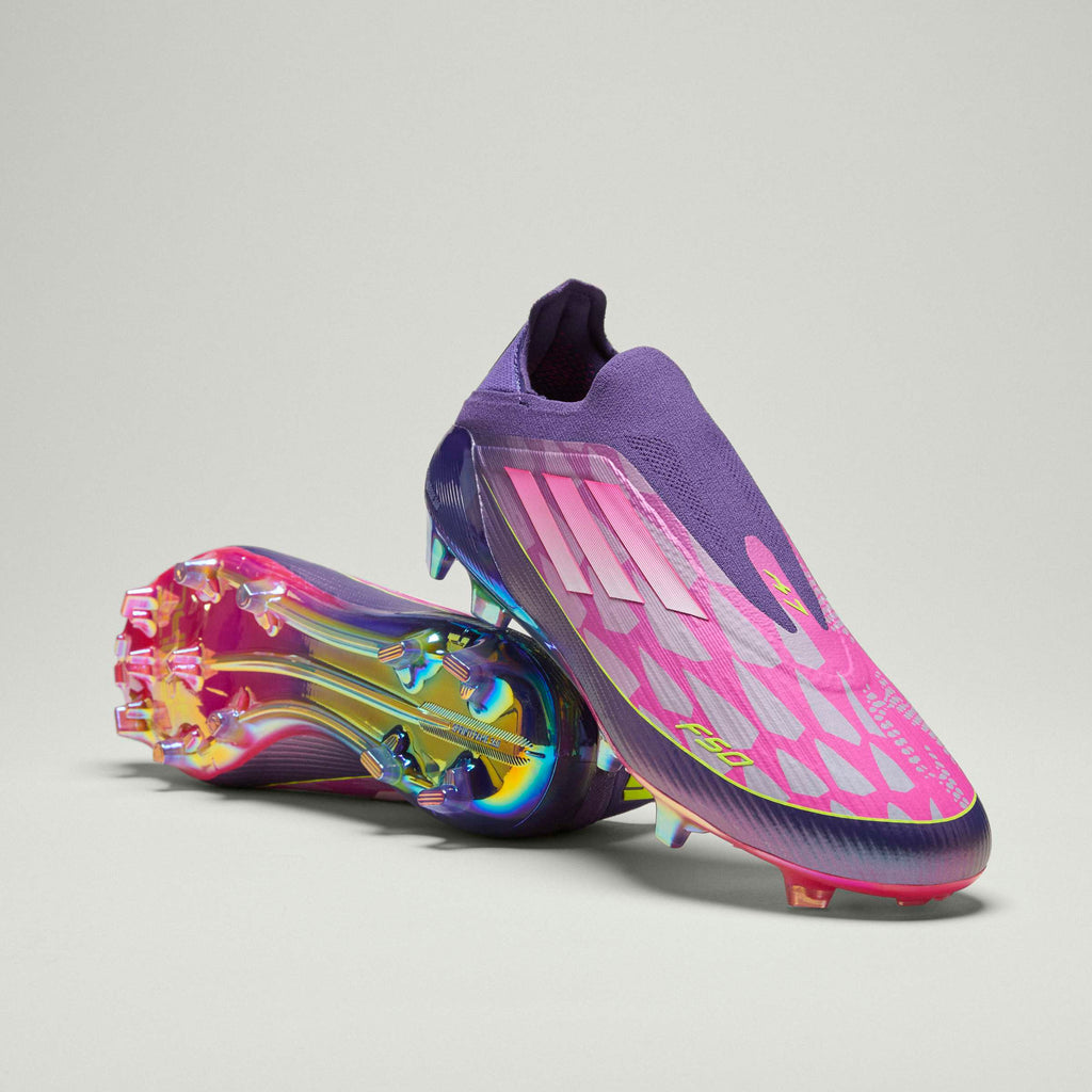 adidas F50 LEAGUE Laceless FG Mens Soccer Cleats Purple White Lemon