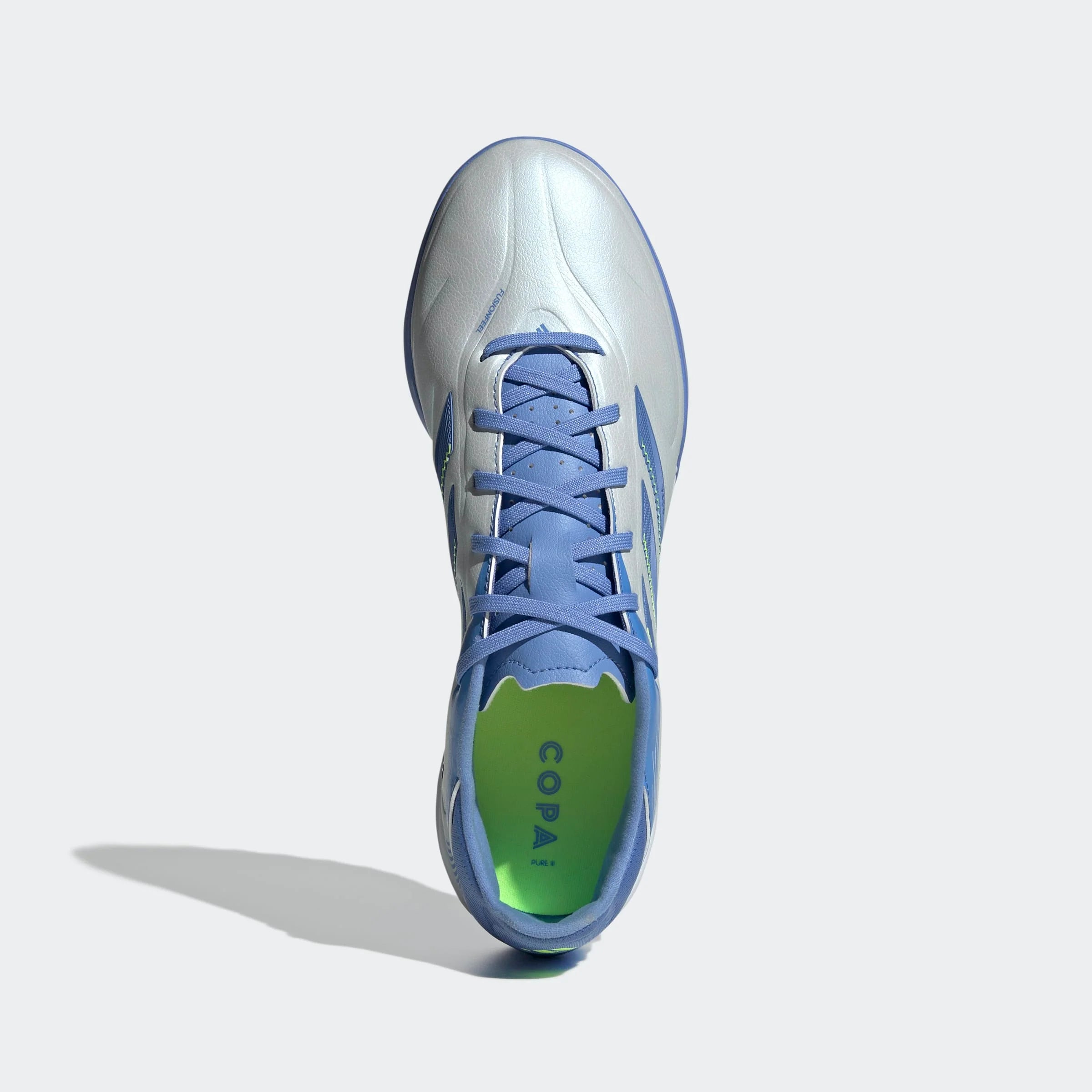 adidas Copa Pure 3 League Turf Soccer Cleats Halo Blue Blue Fusion Lucid Lemon