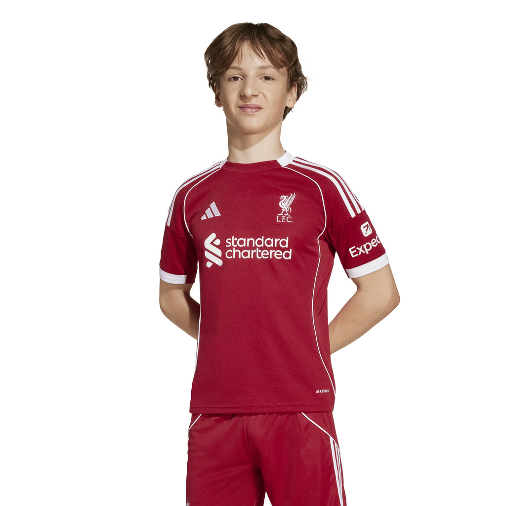 adidas Liverpool FC Home Youth Soccer Jersey 25 26 Red