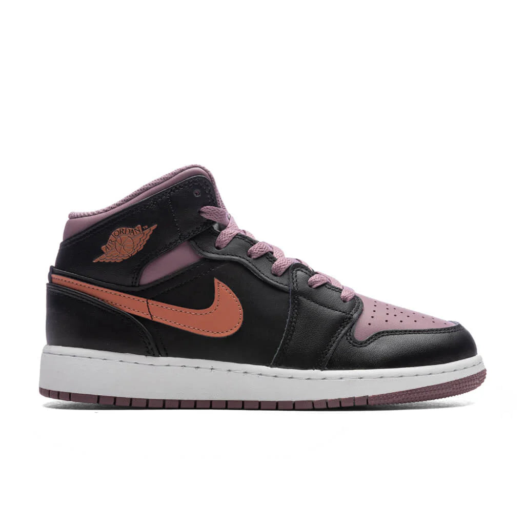Air Jordan 1 Mid SE GS Black Sky J Orange Sky J Mauve