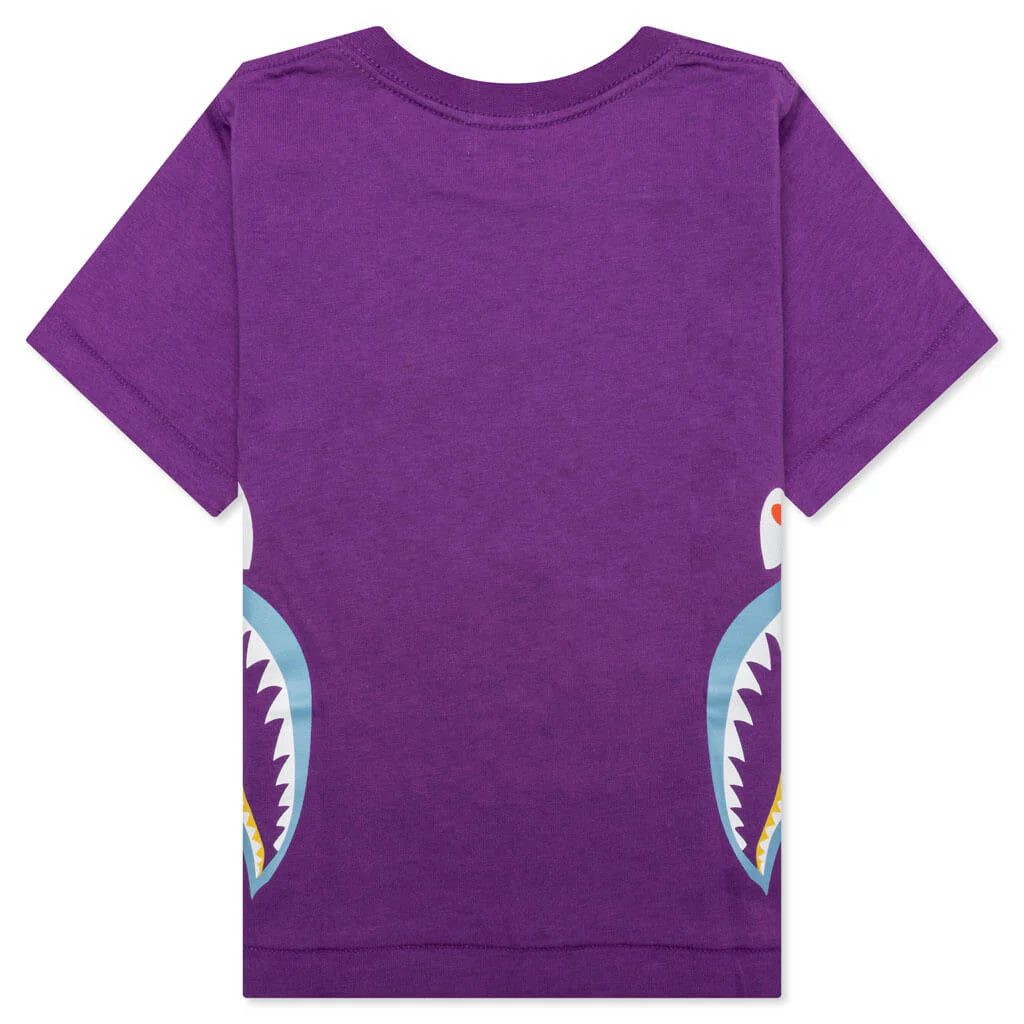 Kids Colors Side Shark Tee Purple