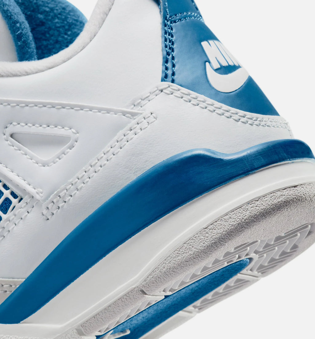 Air Jordan 4 Retro Industrial Blue Preschool Lifestyle Shoe Off White Industrial Blue Neutral Grey