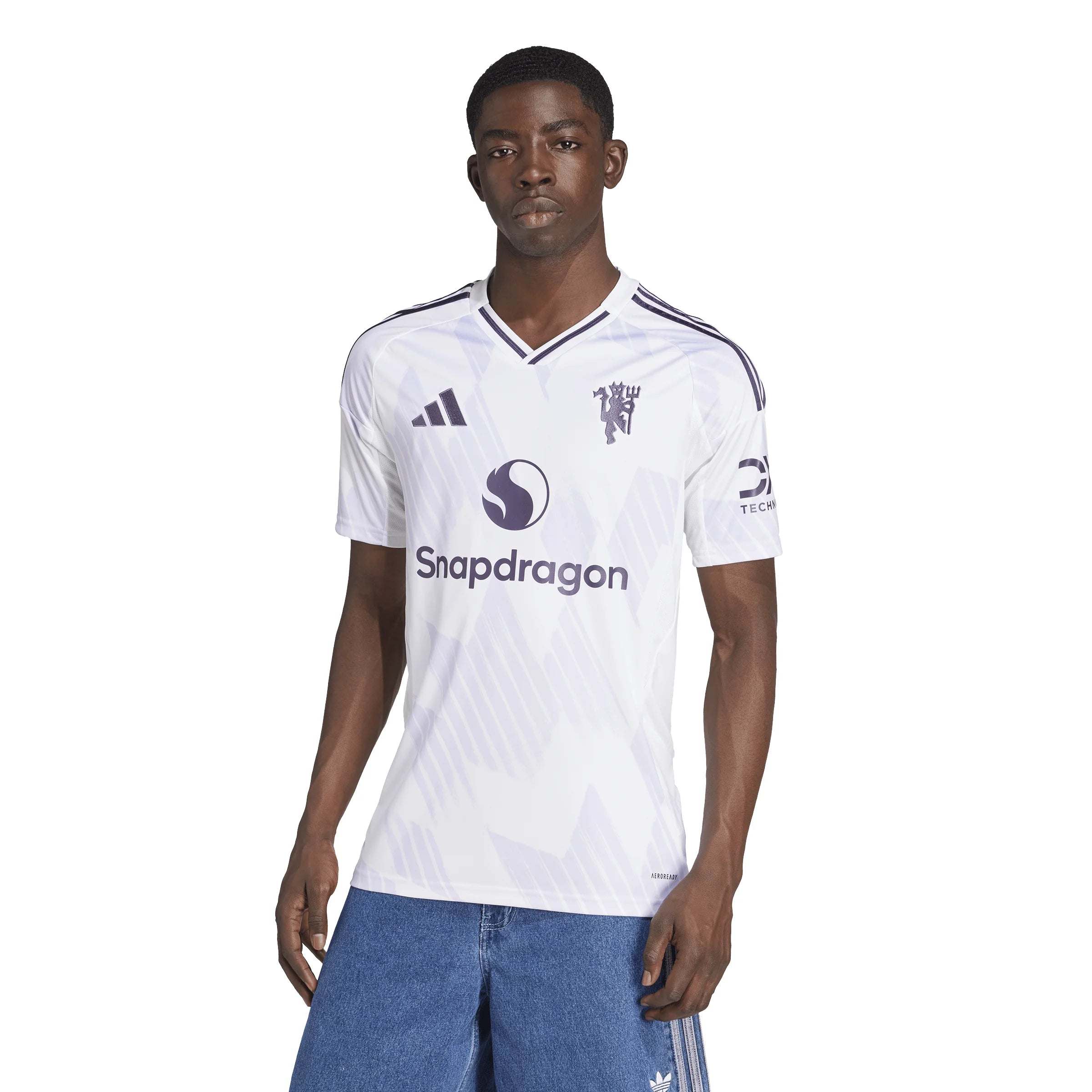 adidas Mens Manchester United Away Soccer Jersey 25 26 White