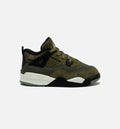 Air Jordan 4 Retro Craft Olive Infant Toddler Lifestyle Shoe Medium Olive Black