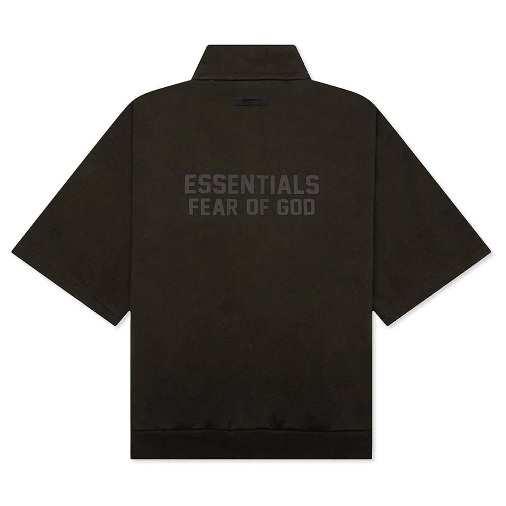 3 4 Half Zip Off Black