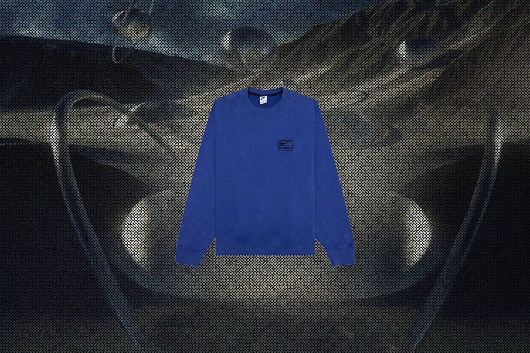 Nike x Stussy NRG Acid Wash Crew Game Royal Black Black