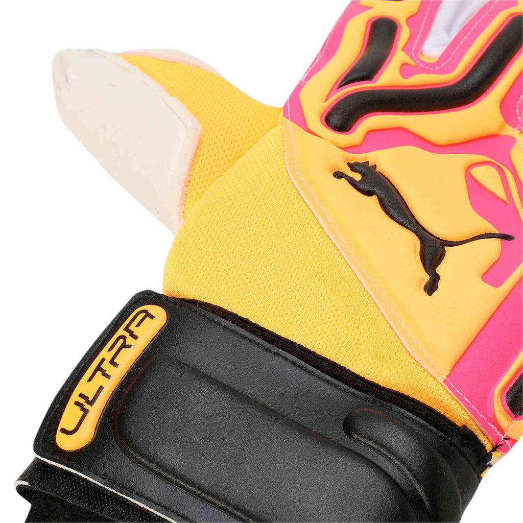 PUMA Ultra Pro RC Goalkeeper Gloves Sunset Glow Sun Stream Black