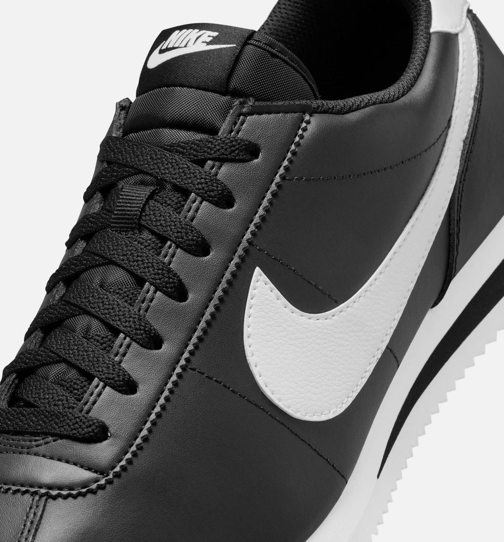 Cortez Leather Mens Lifestyle Shoe Black White