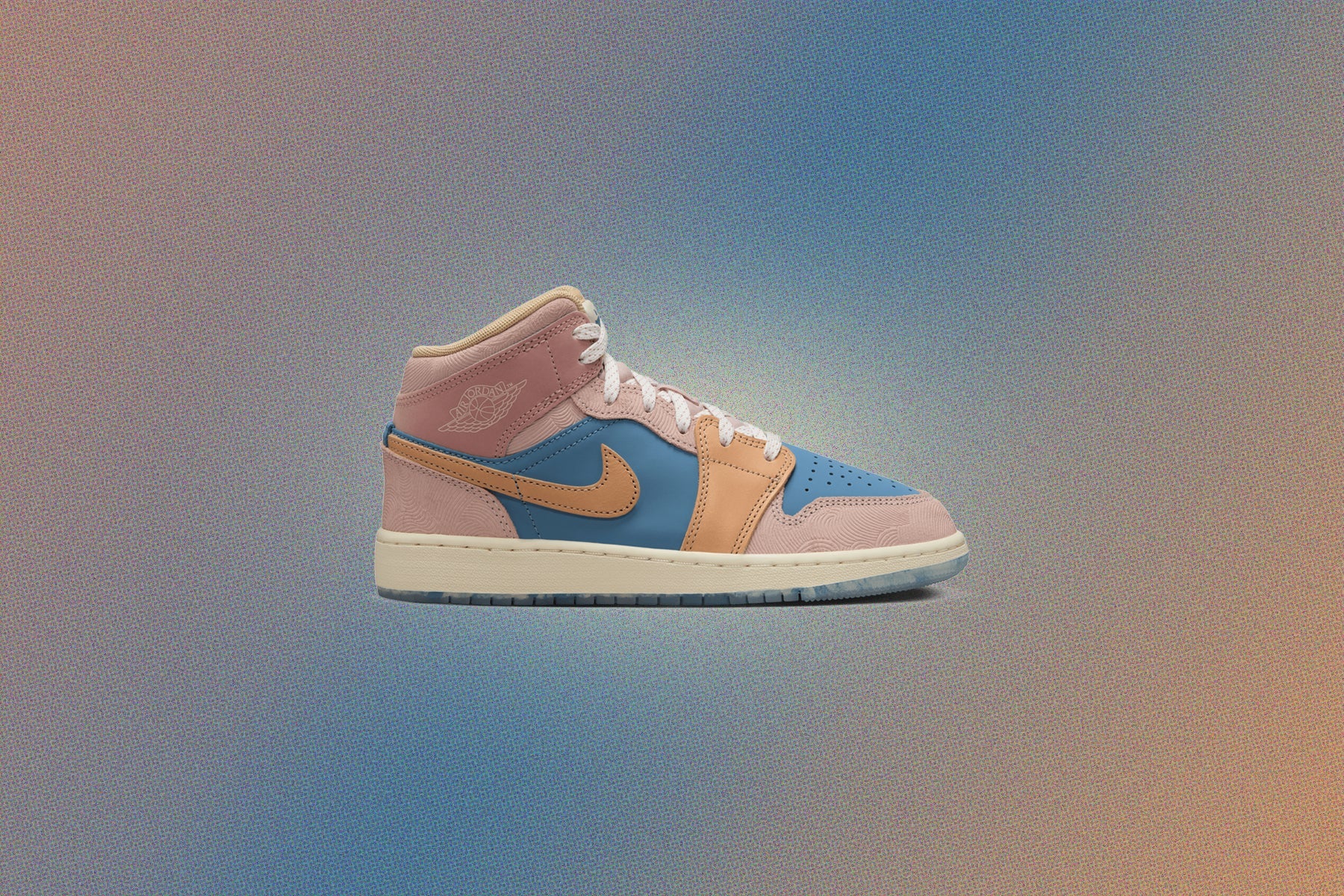 Air Jordan 1 Mid SS GS Zen Aegean Storm Hemp Pink Oxford