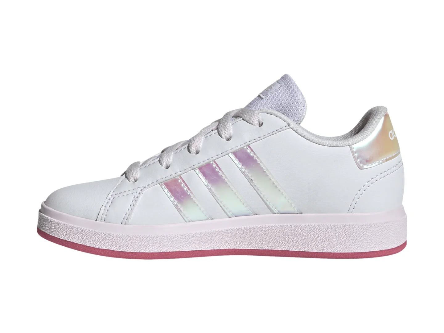 Tenis Adidas Grand Court Blanco y Rosa para Niña