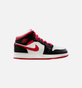 Air Jordan 1 Mid Very Berry Grade School Lifestyle Shoe Black White Berry