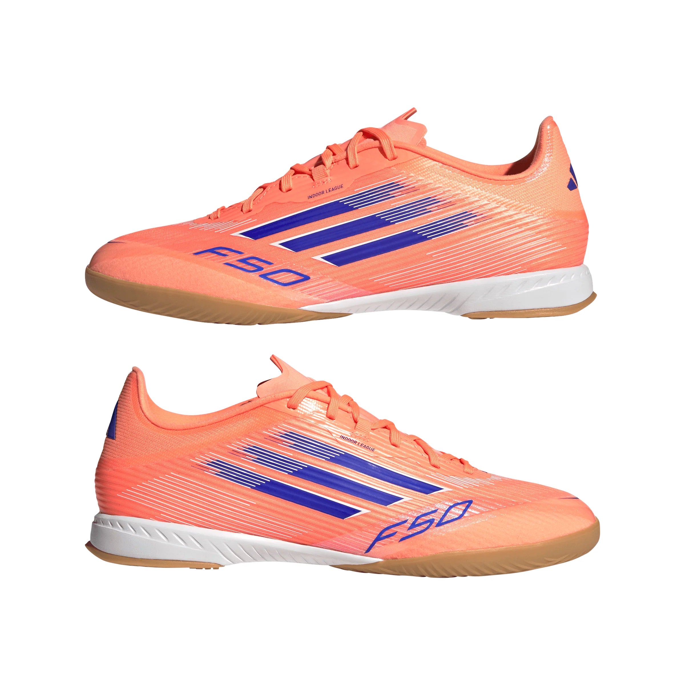 adidas F50 League IN Mens Soccer Shoes Orange Blue White