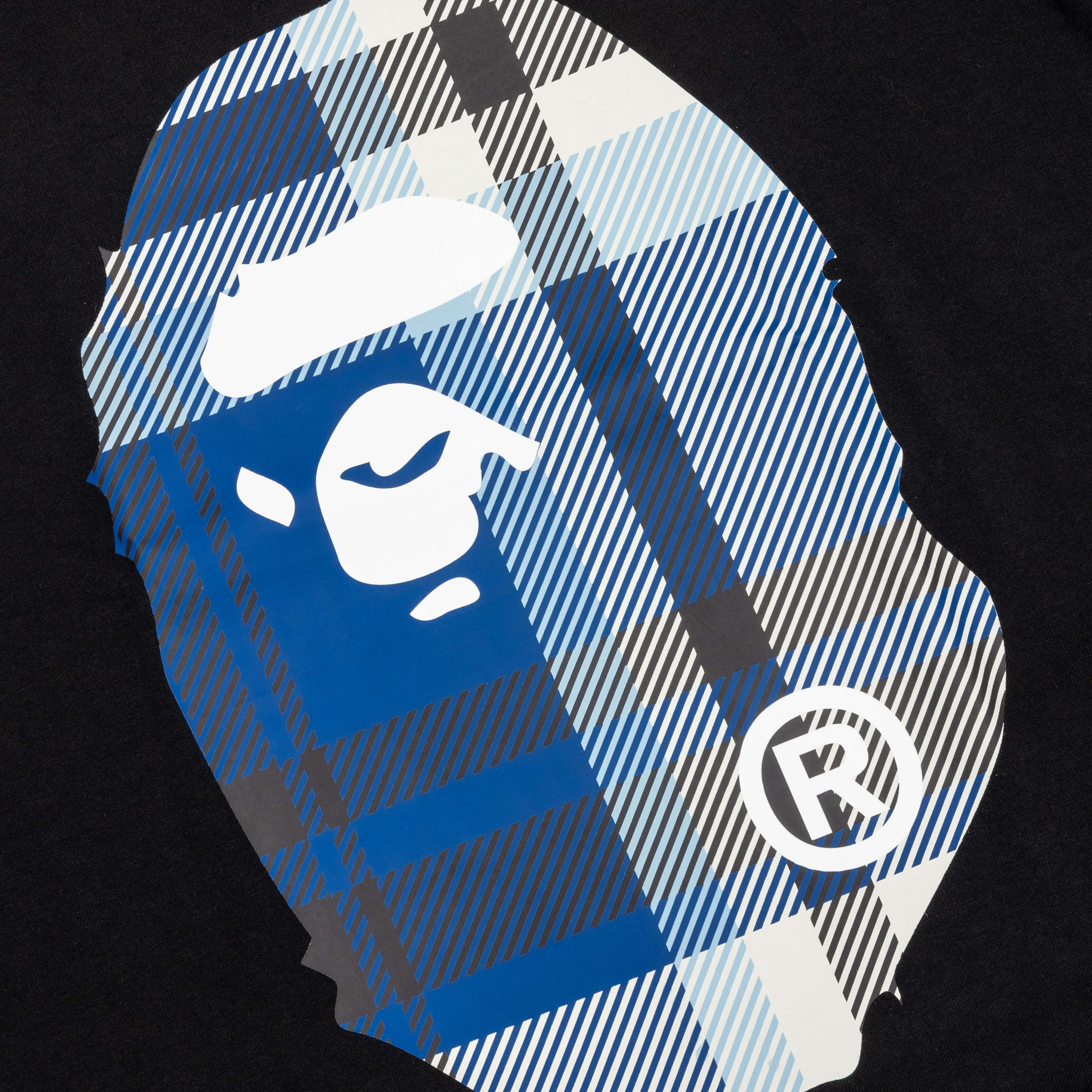 Bape Check Big Ape Head Tee Black