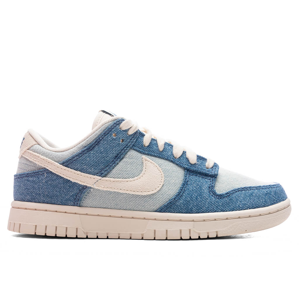 Womens Dunk Low Denim Smokey Blue Pale Ivory Denim Turquoise Ochre