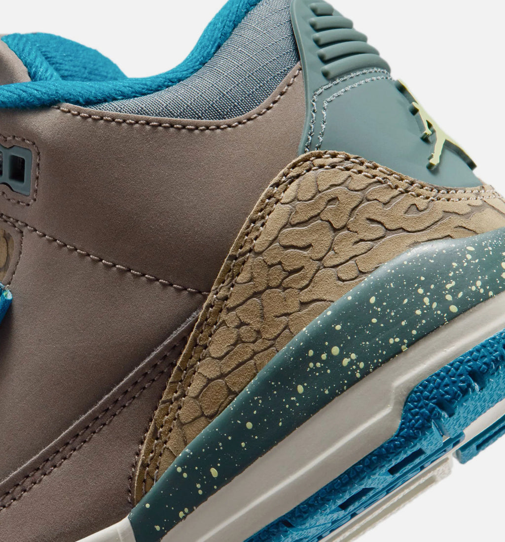 Air Jordan 3 Retro Olive Grey Preschool Lifestyle Shoe Olive Grey Green Abyss Khaki Sea Glass