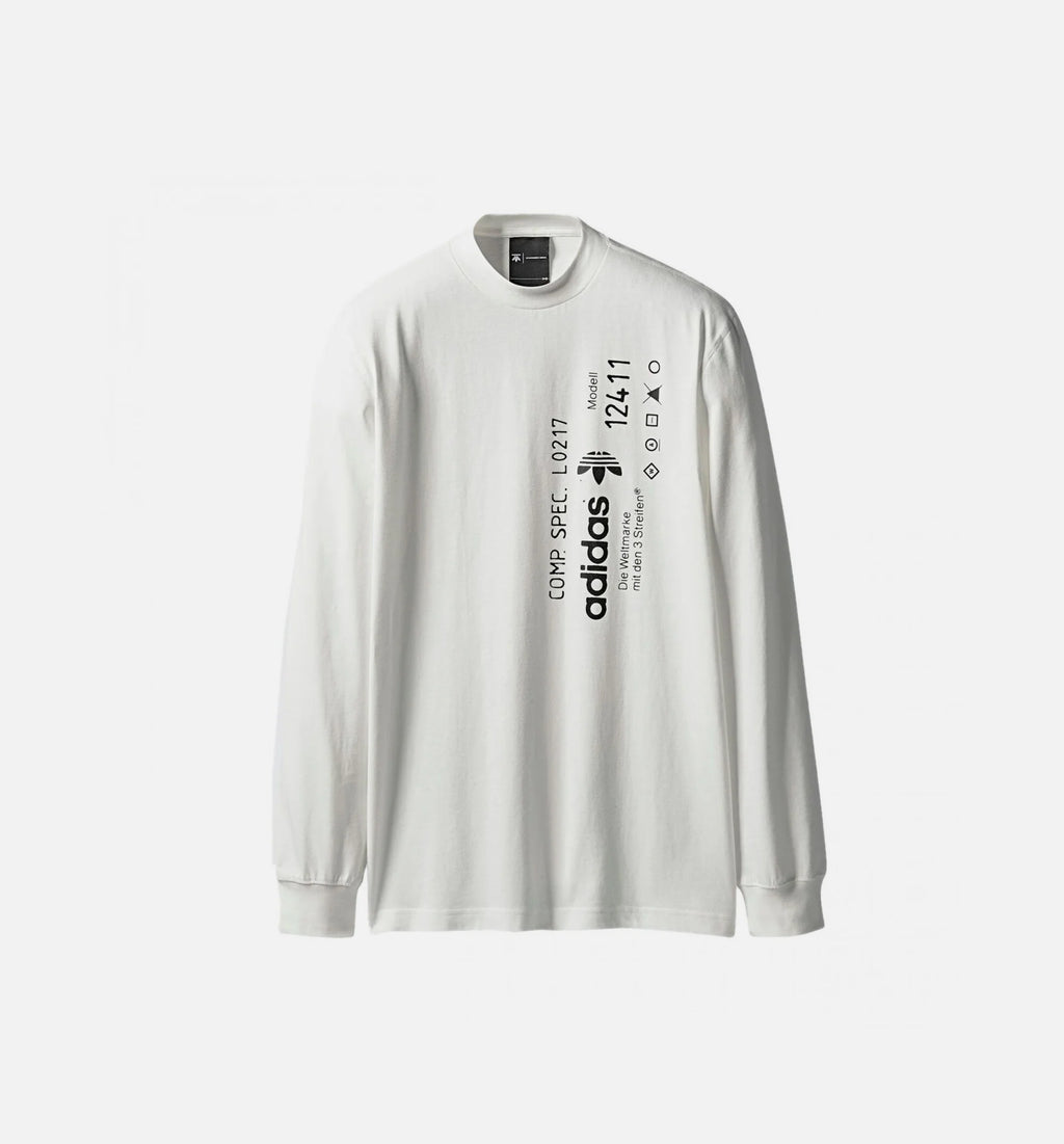Alexander Wang X adidas Collection AW Graphic Long Sleeve Mens Shirt White White