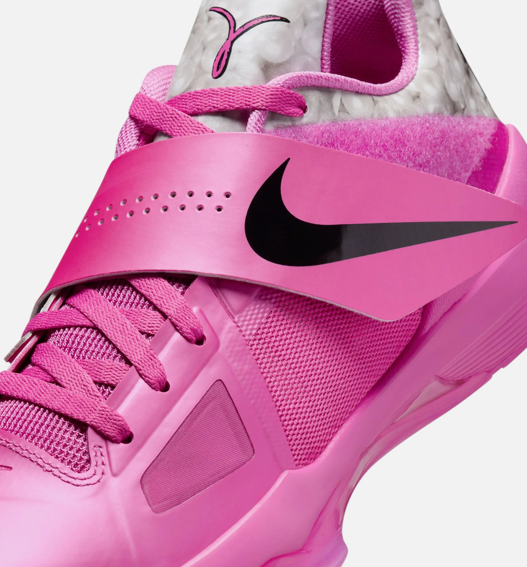 KD IV Aunt Pearl Mens Lifestyle Shoe Pinkfire 2 Black Metallic Silver