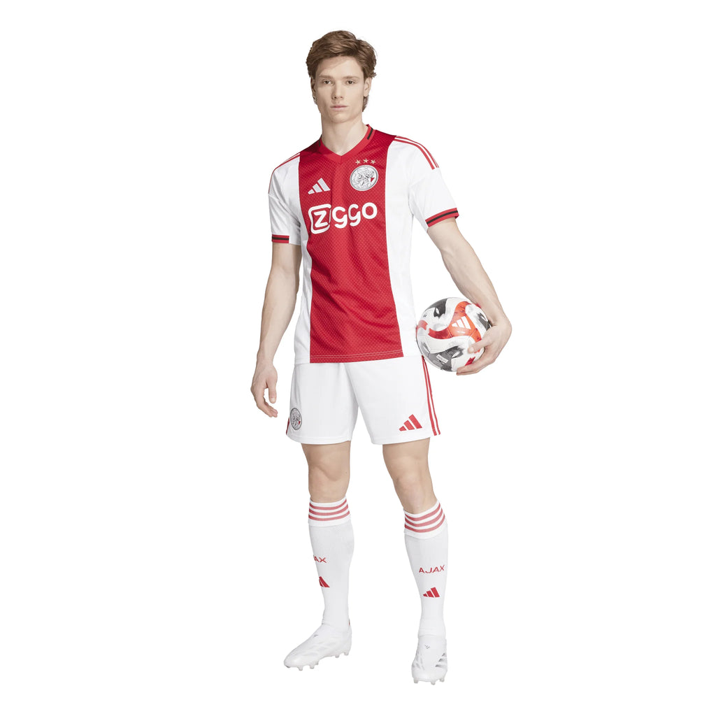 adidas Mens Ajax Amsterdam Home Jersey 25 26 White Red