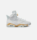 Air Jordan 6 Retro Pearl Womens Lifestyle Shoe Pure Platinum Glacier Blue Metallic Gold