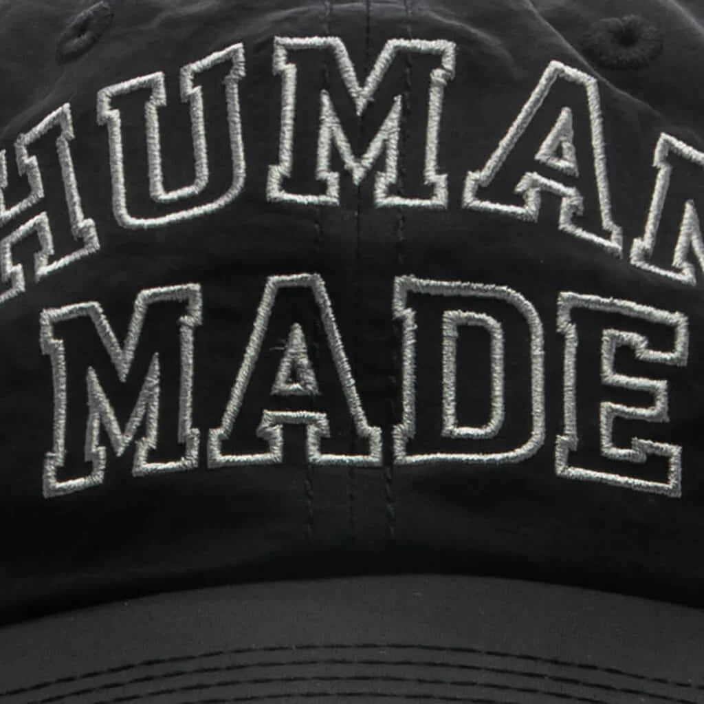 6 Panel Nylon Cap Black