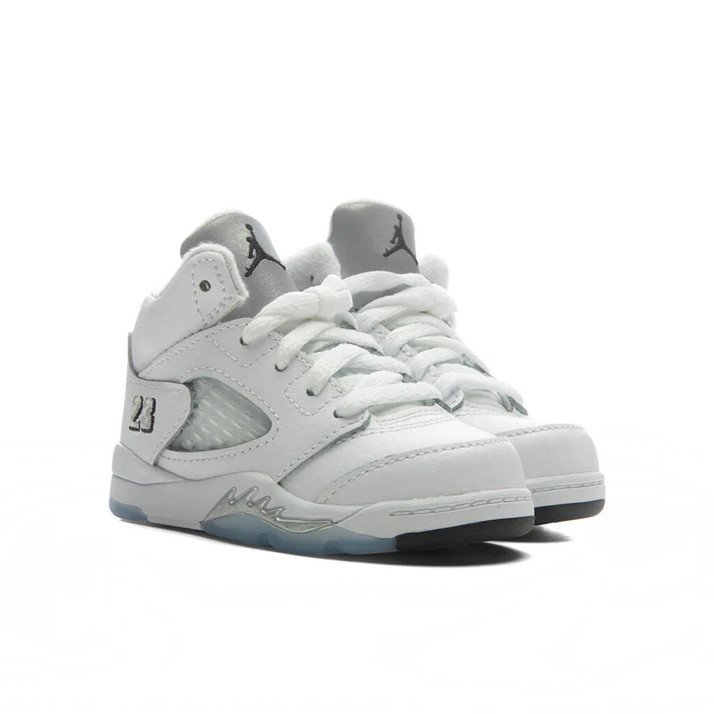 Air Jordan 5 Retro White Metallic TD White Black Metallic Silver